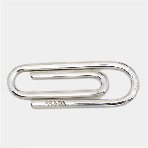 prada sterling silver paperclip ebay|Prada Paper Clip .